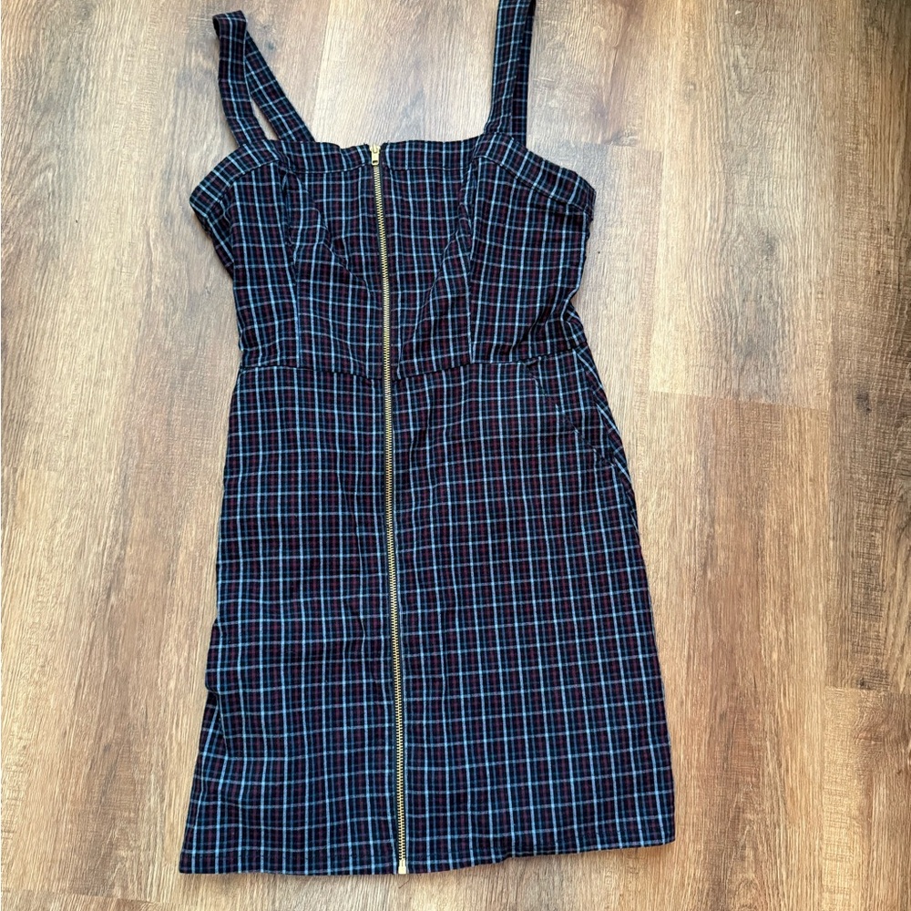 Hollister Black and Blue Plaid Mini Dress